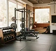 A bright, well-equipped training studio