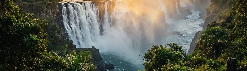 Victoria Falls at golden hour