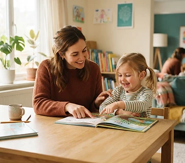 Child reading with a tutor