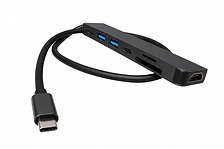 Hub USB-C intégré avec cordon et ports
