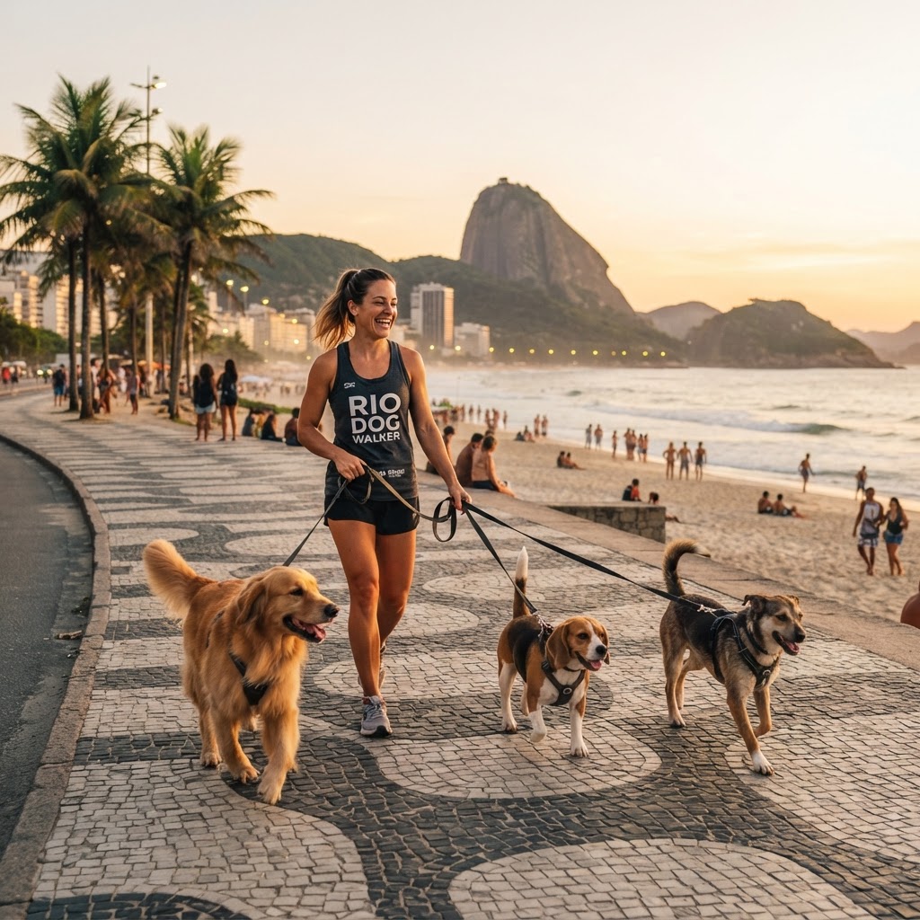 Passeador de cães no Rio de Janeiro