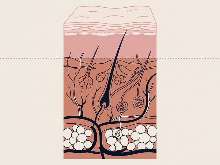 Un institut agit sur la couche superficielle de la peau ; un acte médical atteint le derme et l'hypoderme, où se trouvent les vaisseaux et les terminaisons nerveuses.