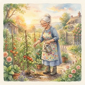 Sample watercolor storybook page