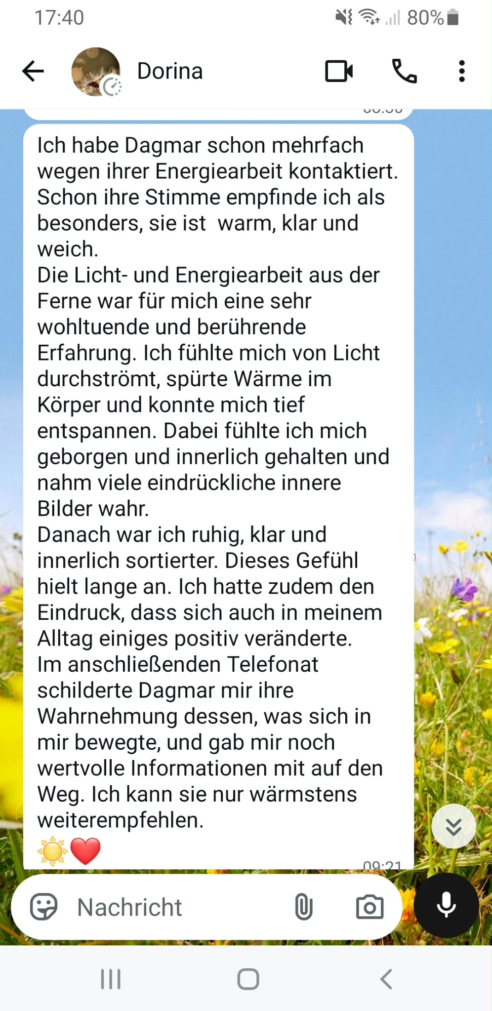 Nachricht von Dorina