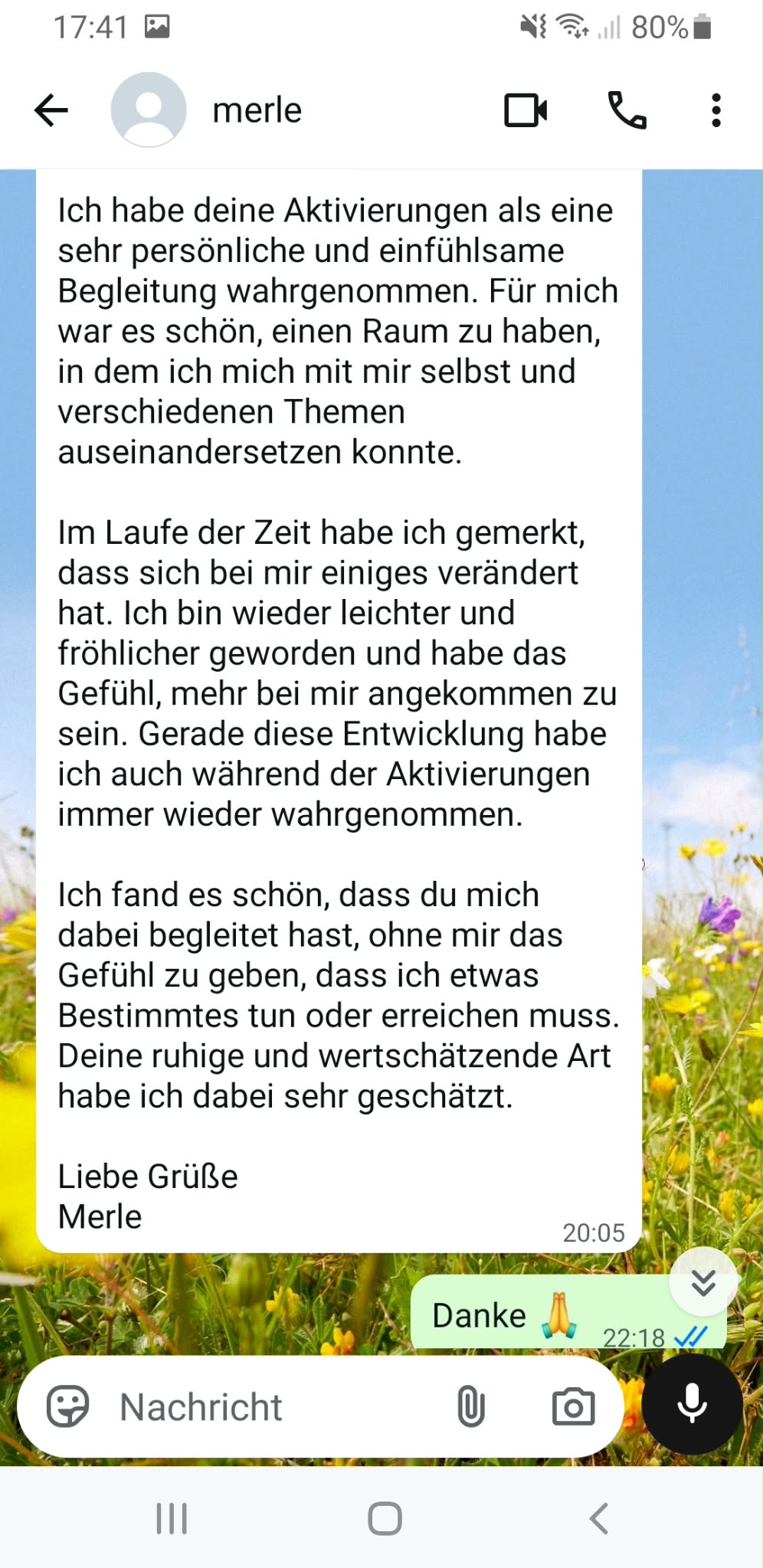 Nachricht von Merle