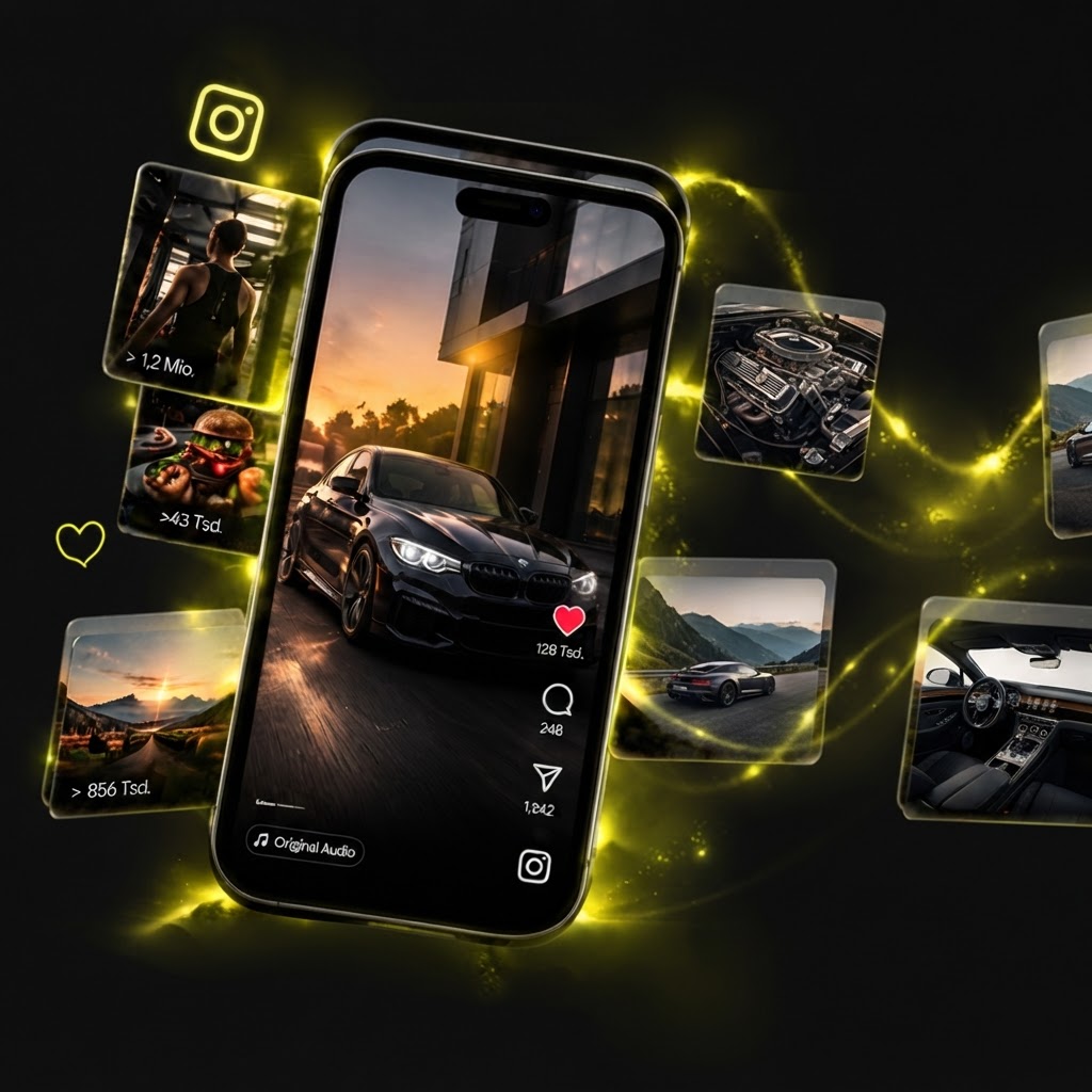 Instagram Reel auf einem Smartphone mit Millionen Views