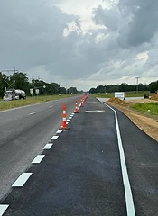 Highway Lane Markings - Construction Zone, pavement marking and striping by Stripe Kings