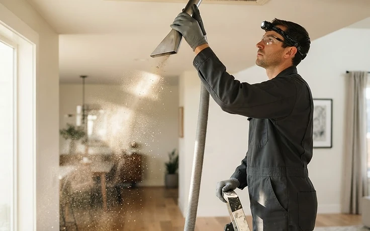 Air Duct Cleaning technician working in the Washington DC metro area