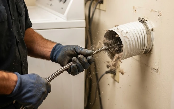 Dryer Vent Cleaning technician working in the Washington DC metro area