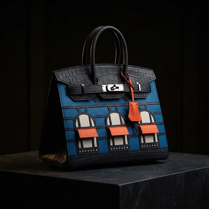 Hermès Birkin Faubourg — Bleu Électrique / Orange