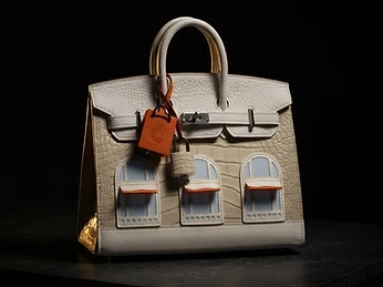 Hermès Birkin Faubourg — Craie / Bleu Pâle