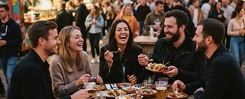 Good food. Great new friends.