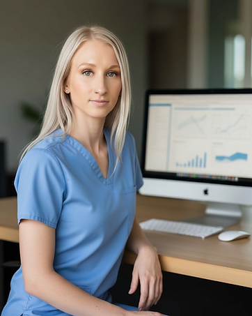 Founder of Resilience Wellness Collective at her desk