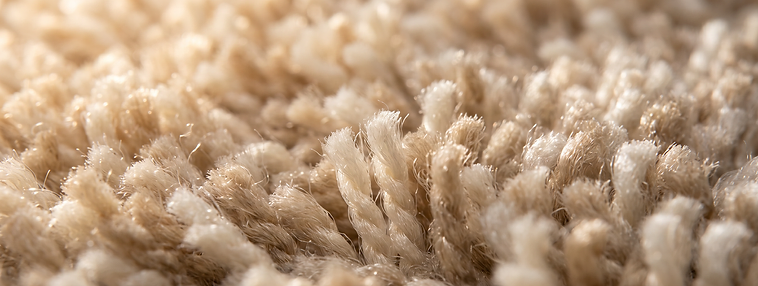 Close-up of plush freshly cleaned carpet fibres