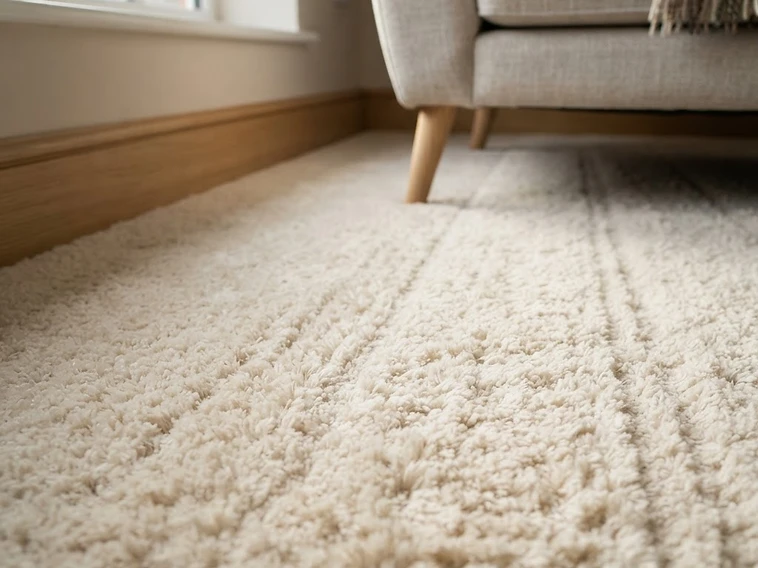A freshly cleaned plush carpet in a bright Reading living room