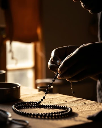 Handcrafted jewelry in the studio