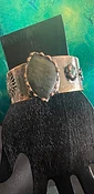 Copper Plated Bangle with Green Agate Stone