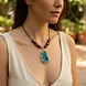 Raw Blue Agate Necklace angle 2