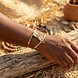 Double Brass Cowry Shell Bangle angle 2