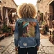 Denim Jacket with Picture of Girl on Back and Mudcloth in Front angle 2