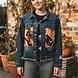 Blue Denim Jacket with Vibrant African Print angle 2