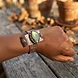 Copper Plated Bangle with Green Agate Stone angle 2