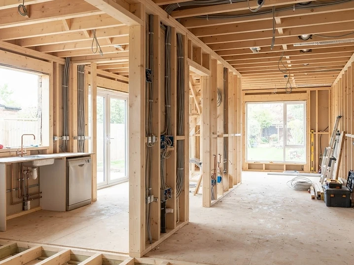 Residential construction progress