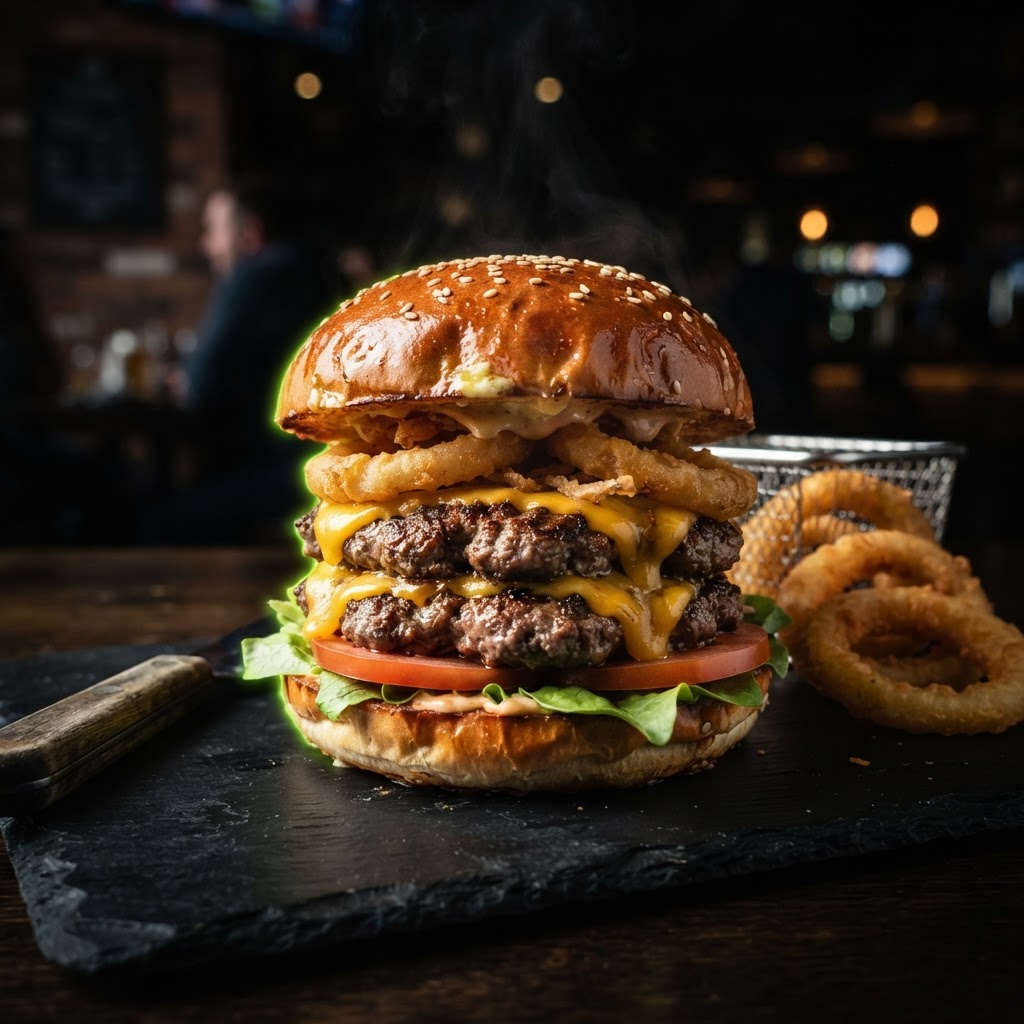 Hot food from the GO Kitchen at On The Go — burgers, chicken and fries