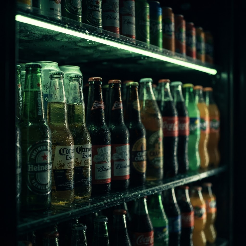 Cold drinks at On The Go, convenience store in Curaçao