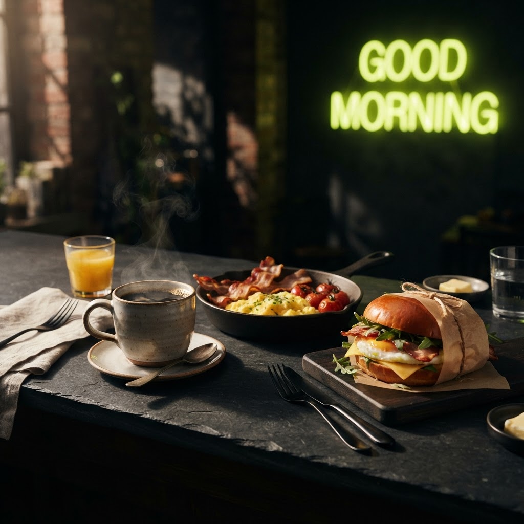 Breakfast & coffee at On The Go, convenience store in Curaçao