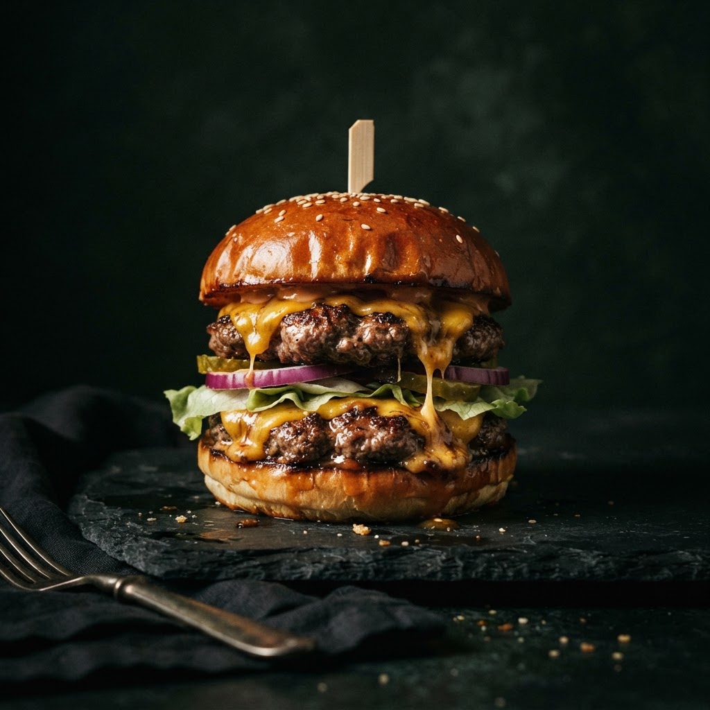 Crispy Onion Burger from the GO Kitchen at On The Go, late-night food in Curaçao
