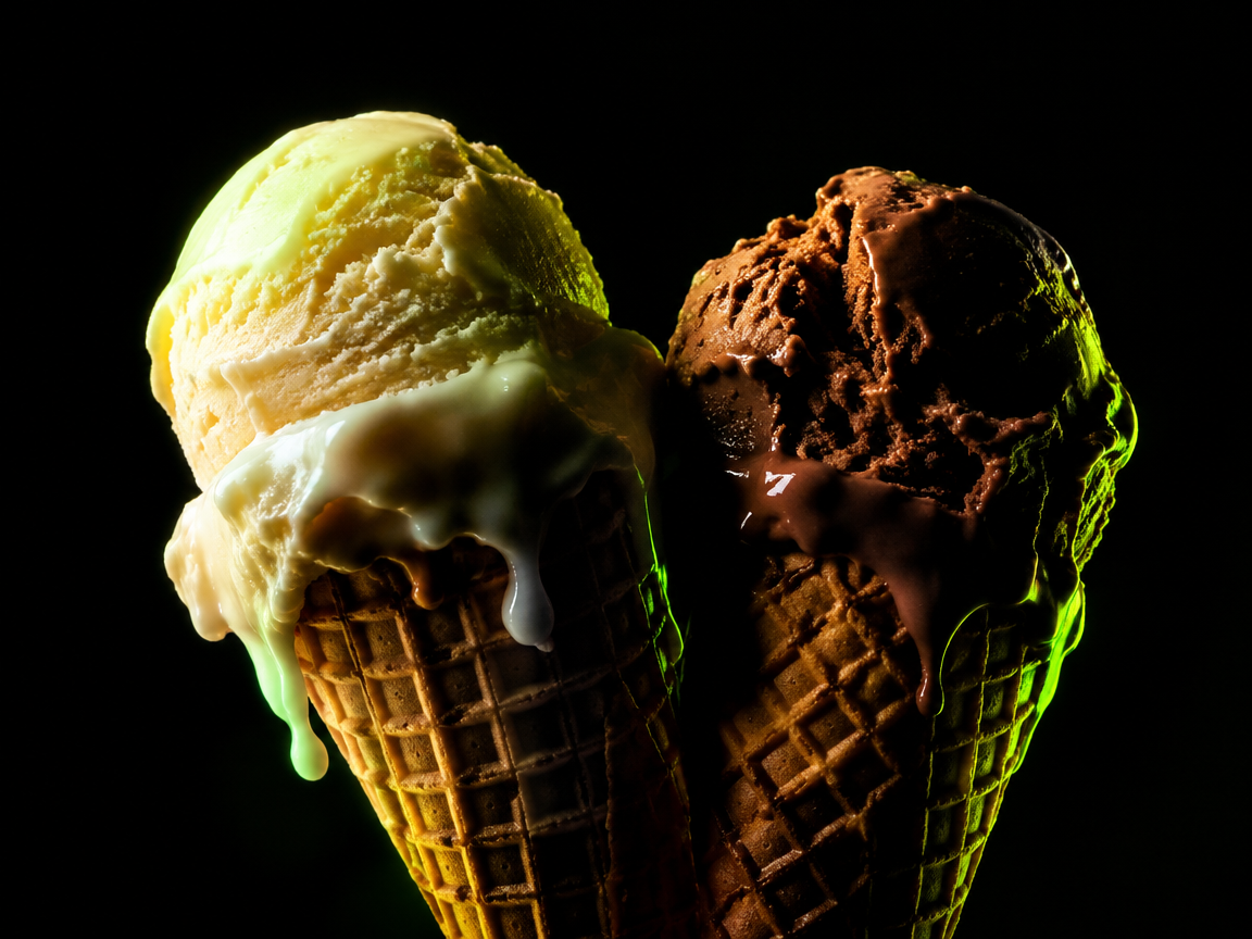 Ice cream cones deal at On The Go, convenience store in Curaçao