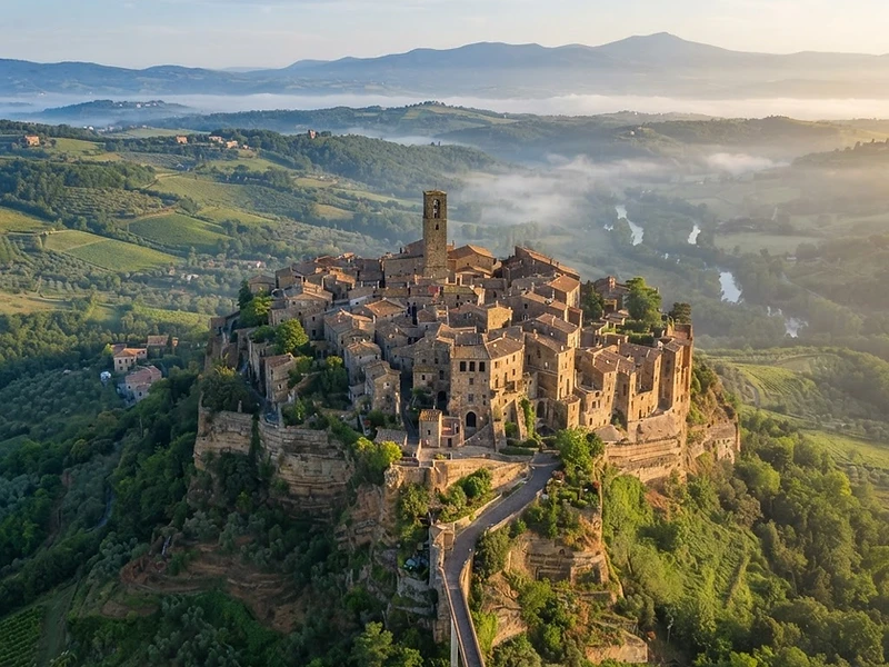Borgo umbro visto dall'alto