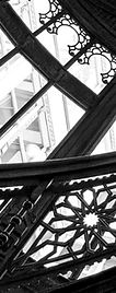 Wrought iron railing inside the Rookery Building in Chicago.