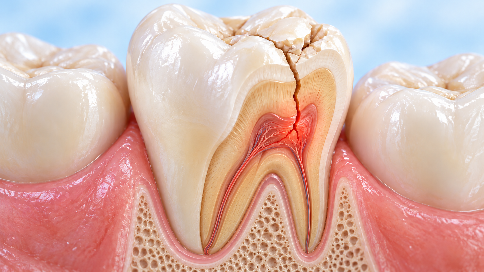 Illustration of a chipped tooth