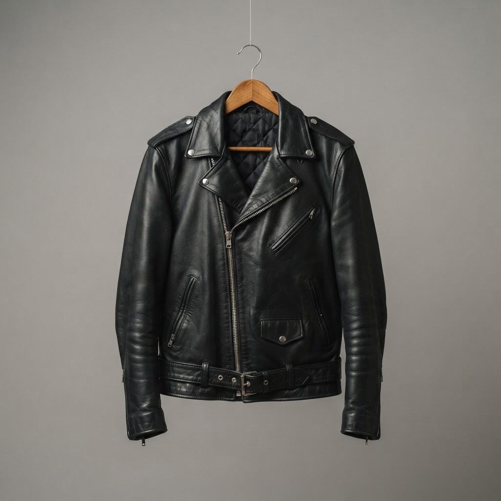 Men's leather jacket, size M