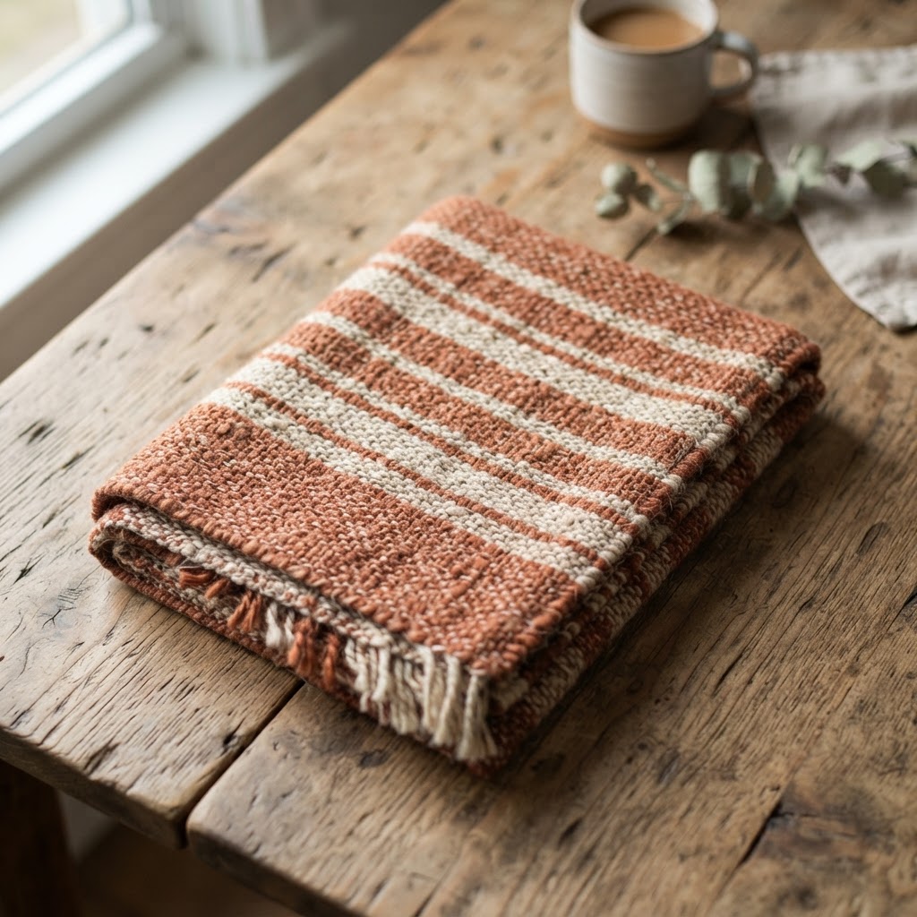 Écharpe en laine tissée à la main, unique