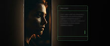 Phone screen showing an AI-generated cinematic video clip next to a written prompt