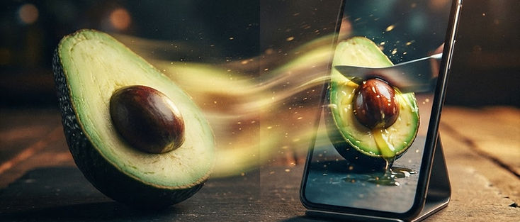 Still photograph transforming into a short animated AI video clip on a phone