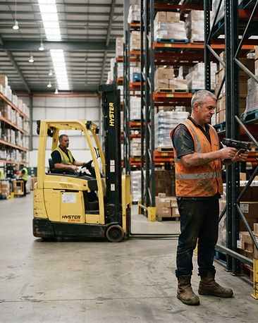 Logistics supervisor in a distribution warehouse