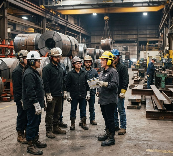 Representative illustration: After a third fatality in ten years, a steel products maker needed a comprehensive safety program at its 800-person Midwest plant.