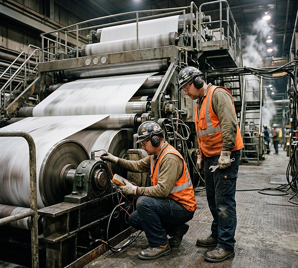 Representative illustration: A specialty pulp and paper maker needed to cut waste, paper breaks and maintenance cost at one Midwest mill.