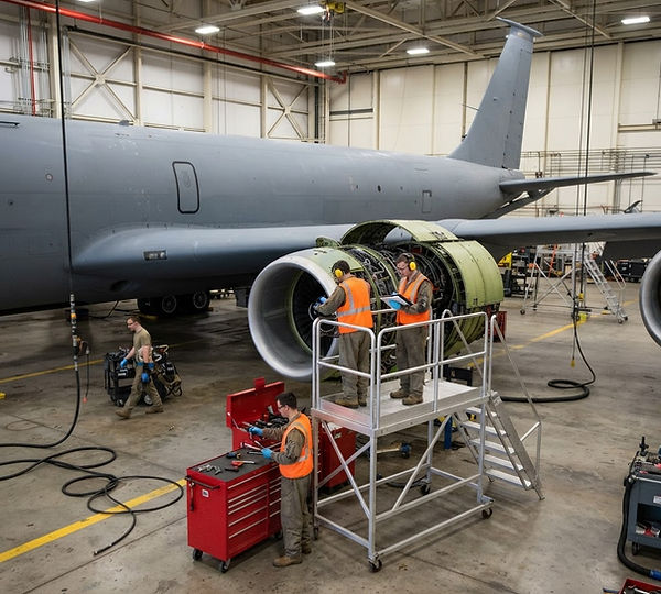 Representative illustration: A leading aircraft manufacturer supporting KC-135, KC-10 and C-17 fleets needed shorter maintenance cycle times and more consistent execution across teams.