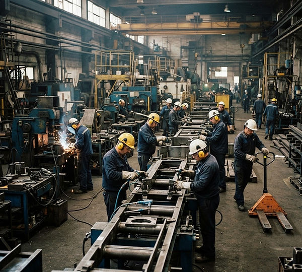 Operations team working on the production floor