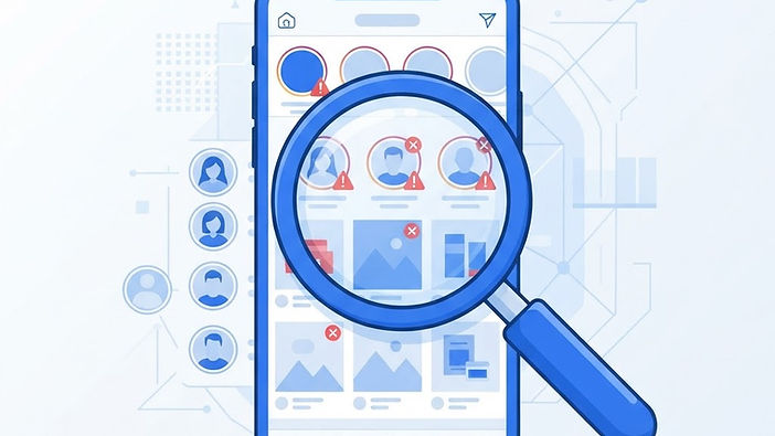 Detetive do Instagram monitorando marcas e identificando perfis falsos e falsificações