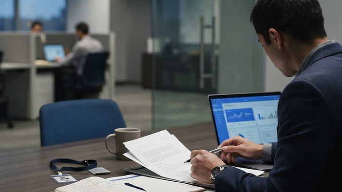 Investigação interna corporativa com análise de documentos e evidências digitais