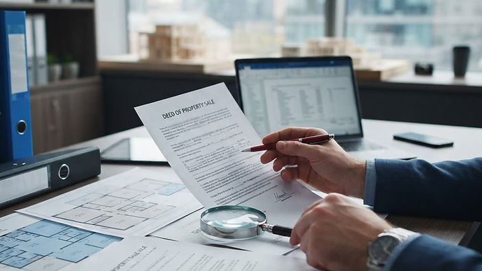 Profissional analisando documentos e matrículas de imóveis para evitar fraude imobiliária