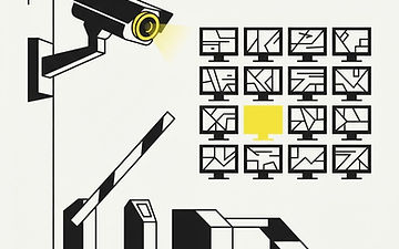 Ilustración del servicio de CCTV e ingresos vehiculares y peatonales
