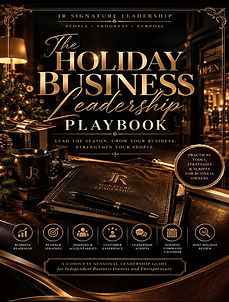 The Holiday Business Leadership Playbook cover — a complete seasonal leadership guide for independent business owners and entrepreneurs