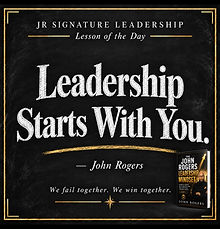 Lesson of the Day — Leadership Starts With You, by John Rogers, beside the Leadership Mindset book